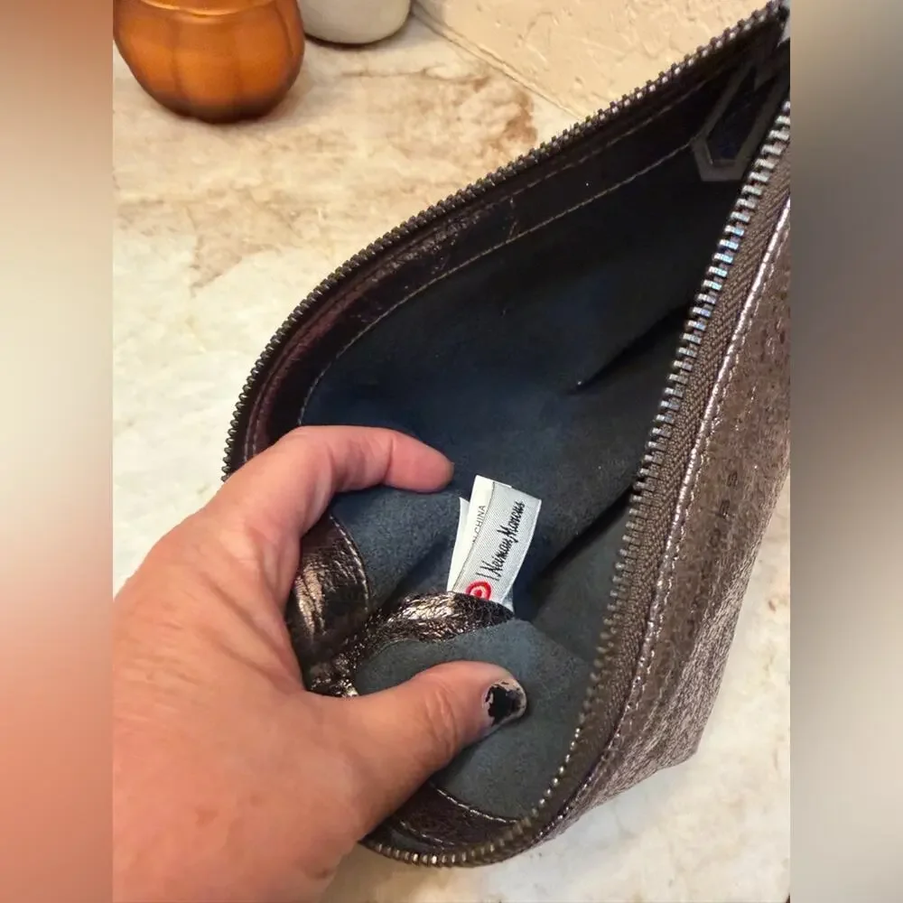 Marc Jacobs Neiman Marcus Target Collab Metallic Pewter Clutch Bag
